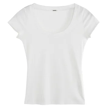Лятна Тениска за Жени, Бели Памучни Блузи, Тънка Женска тениска с кръгло деколте, Розови Обикновена Нови Тениски, Дамски Тениски 2023 Femme