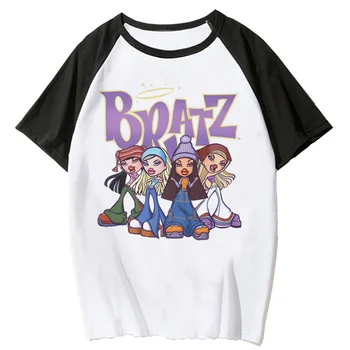 Тениска Bratz, женска тениска harajuku с шарките на Y2K, дамски дрехи с графичен комиксом