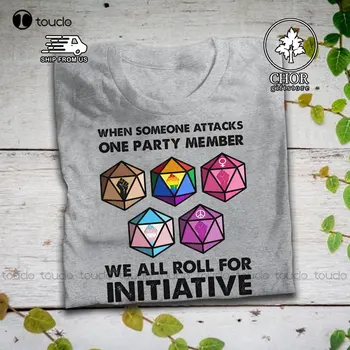 Лгбт Pride Черна Тениска Lives Matter Когато Някой Атакува Една Тениска Dungeon Dice Games Тениска Мъжки Тениски По Поръчка За Подарък