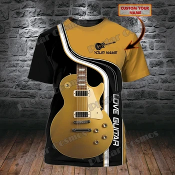 PLstar Cosmos, изработени по индивидуална заявка с името на Guitar, лятна мъжка тениска с 3D принтом, ежедневни сублимационен печат риза Унисекс за любителите на китара DDR51