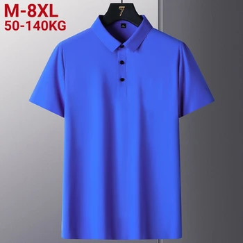 Летни Мъжки Ризи Поло 2023, Нова Класическа Тениска С Къс Ръкав, Дишащи Охлаждащи бързо съхнещи Найлонови Поло, Мъжка Тениска За Голф, Плюс Размера на 8xl