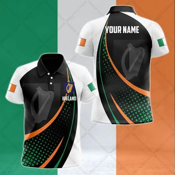 Потребителско име Ирландия, графични polo ризи с емблема, Лятна готина спортни облекла, мъжка мода на горно облекло, Без трикотаж големи размери
