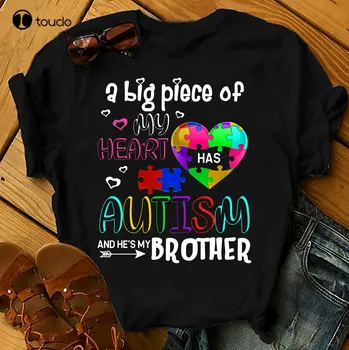 Тениски с аутизъм, брат - Аутизъм, мъжки Тениски, дамски тениски за рожден ден, Летни блузи, плажни тениска, бейзболна риза Дамски Xs-5Xl