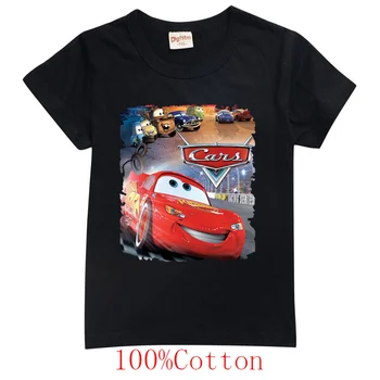 Disney Pixar Cars Lightning McQueen Детски дрехи тениски Детски анимационни филми Ежедневни блузи Дрехи за момчета и Момичета, Юноши тениска