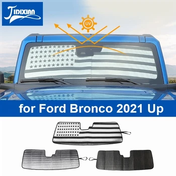 JIDIXIAN Кола на Предната Предното Стъкло на сенника С Защита от Uv Козирка за Ford Bronco 2021 2022 2023 Up Аксесоари За Интериора на Колата