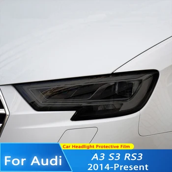 Тониране на автомобилни фарове, черна защитно фолио, прозрачно фолио, етикети от TPU, Аксесоари за Audi A3 S3 RS3 8V 2013-On Sportback