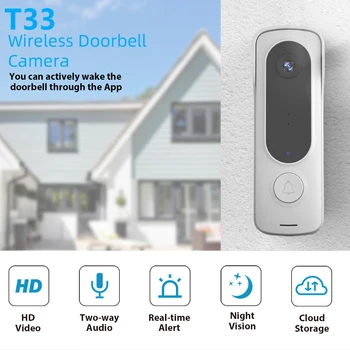 Интелигентни безжични видео домофон, цифров визуален домофонна система, WIFI звънец, електронен звънец, домашна камера за сигурност 480P