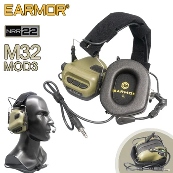 OPSMEN Earmor, тактическа слушалки M32 MOD3, слушалките с шумопотискане, слушалки за стрелба, авиацията връзка, Softair