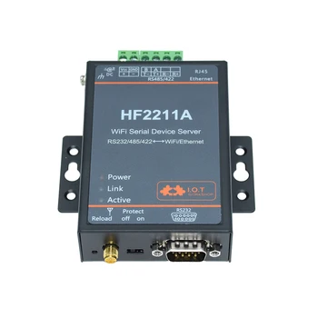 HF2211A RS232 Сериен порт RS422 RS485 КЪМ wi-fi Ethernet Конвертор Сървър в интернет на нещата Устройство Подкрепа Modbus