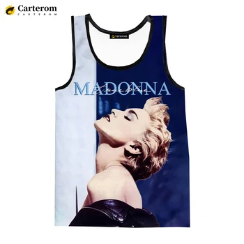 Летни мъжки блузи на бретелях Goddess Madonna, тениски без ръкави, с дигитален печат, плажни върховете в стил Харадзюку, модни тениски Оверсайз с 3D принтом