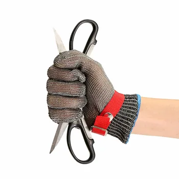Нови 1 бр. устойчиви На нарязан-устойчиви ръкавици от неръждаема Стомана Работни защитни Ръкавици Метална мрежа за защита на касапин