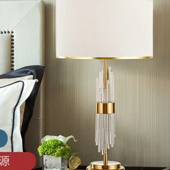 Луксозна настолна лампа от кристал за всекидневна, Стая за проби, Модерна минималистичная Спалня, кабинет, нощно шкафче, креативна настолна лампа