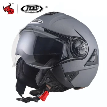 Мотоциклет шлем с двойни лещи, Мото Каска, състезателен каска за скутер с открито лице, Casco Moto Capacete, каска за скутер, мотоциклет шлем