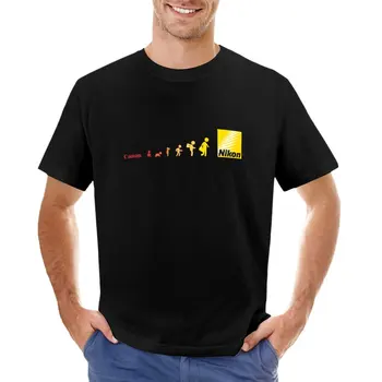 Тениска Nikon vs Canon, тениски големи размери, скъпа облекло, риза с домашен любимец принтом за момчета, спортни ризи, мъжки
