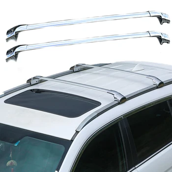 Подходящ за KIA Sorento 2017-2023 Рейлинги багажник на покрива, носещи поперечины, на стъпалата от алуминий сребрист цвят, 2 бр.