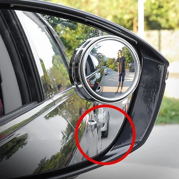 2X HD Glass Car Blind Spot Mirror Motorcycle Auto 360° Adjustable Wide Angle Rearview Mirrors Extra Round Огледало За Слепи Зони