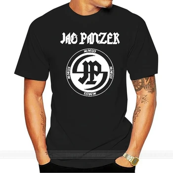 Нова Черна тениска с логото на JAG PANZER Concer Band, Размер Модерен мъжки Тениски с принтом, модна тениска, мъжки памучен брандираната тениска