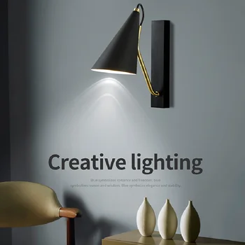Съвременни творчески led осветление стена за декорация на дома, дизайнерски нощни шкафчета за спалня, стенни тела E27, монтиране на стенни лампи, осветление