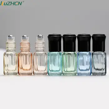 3 мл Цветни Дебели флакони за парфюми с етерично масло, празни пътни стъклени флакони за еднократна употреба, топката флакон от неръждаема стомана