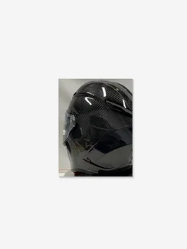 Мотоциклет шлем от въглеродни влакна, професионален състезателен шлем, дъгата козирка, офроуд мотокрос, ярка черна каска