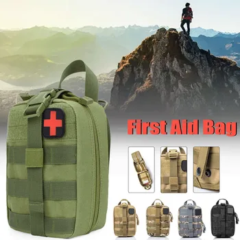 Чанта за къмпинг, планинско катерене, авариен калъф за оцеляване, 600D Найлон, външна тактическа медицинска чанта, Пътна аптечка за първа помощ, богат на функции
