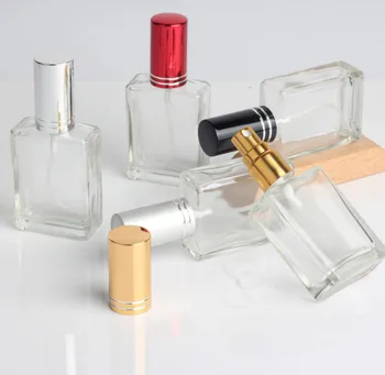 100шт 15 мл Квадратна Пътна Опаковка Стъклена Бутилка за многократна употреба за парфюм Спрей помпа Флакони за парфюми Контейнер