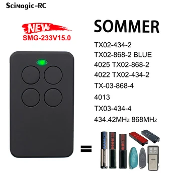 Съвместим SOMMER TX02 TX03 4013 4022 4025 дистанционно за отваряне на гаражни врати Восъчни Контролер на Вратата Гъвкави Код 434 868 Mhz