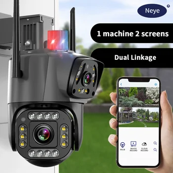 8-мегапикселова IP камера Neye 4K, канче, наклон, Wi-Fi, за откриване на човешкото тяло с двоен екран, водоустойчива камера видеонаблюдение за сигурност на открито