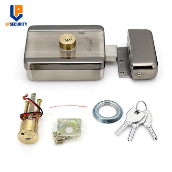 електрическа брава от неръждаема стомана, двигател на замъка от двете страни има механичен ключ за контрол на достъпа порти врати могат да работят с домофон