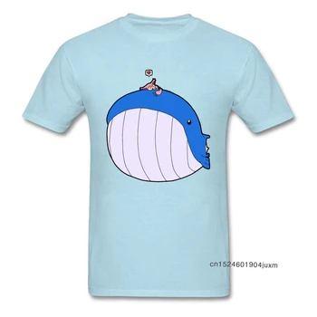 Тениска с китовым чудовище, мъжки скъпа синя тениска, тениски HSOWA Skitty Обича Wailord, прости мультяшные тениски, мъжки блузи на поръчка, в размер Oversize