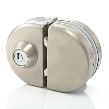 Издръжлив метал, хром, неръждаема стомана, 10 мм до 12 мм, стъклена врата, противоугонный заключване за сигурност, двойно завъртане бескаркасный с 3 ключове
