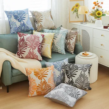 Калъф за възглавници SEIKANO, декоративен квадратен калъф за възглавници, калъфка с принтом тропически листа, възглавници за дома седалки, украса кола
