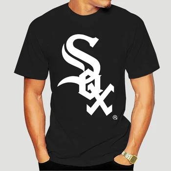 мъжки тениски мода 2014 марка Pitchback Silver White Sox in zwart 100% тениски с къс ръкав 3613X