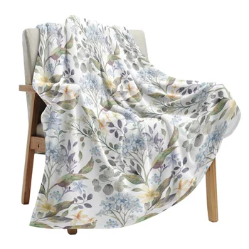 Пролетни цветя растения хортензия одеяла преносим мек хвърли Одеало за легло офис покривки фланелевое одеяло