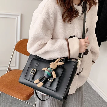 Дизайнерски дамски чанти от изкуствена кожа, чанти на рамо, благородна женска чанта-тоут голям капацитет, модерна дамска чанта