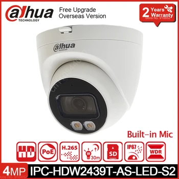 Камера за видеонаблюдение Dahua IPC-HDW2439T-AS-LED-S2 Eyeball Mini IR30m С Вграден микрофон Пълноцветен Куполна IP камера за Сигурност Слот за SD-карта