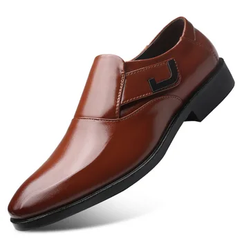 Мъжки обувки на равна подметка, Модерен модел обувки с Остър бомбе, Мъжки Кожени Дизайнерски Обувки, Бизнес Офис Мъжки Обувки за Партита, Големи Размери 38-48