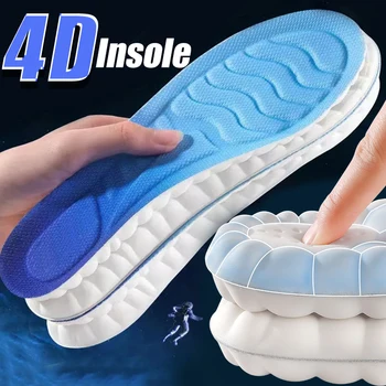 Спортни Стелки с технология 4D Cloud за обувки, подметка, от изкуствена кожа, Мека дишаща амортизирующая възглавници, Ортопедични стелки за бягане