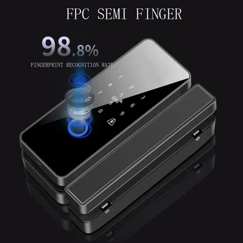 Sasha APP Заключване на пръстови отпечатъци Bluetooth Smart-стъклена врата Биометрическое електронно управление на вратата заключване 13,56 Mhz RFID Дистанционно отключване