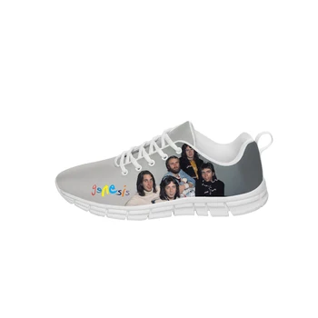 Маратонки рок групата Дженезис, мъжки и дамски ежедневни обувки за юноши, парусиновые маратонки за бягане, плат с 3D принтом, дишаща лека обувки