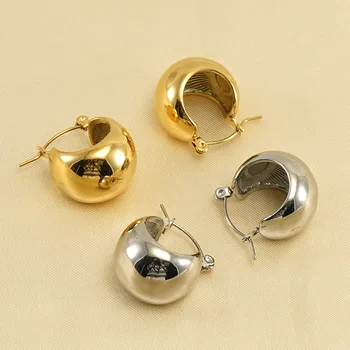2023 Нови сферични обеци от неръждаема стомана, дамски модни обтегач за уши от титанов стомана, популярни жените