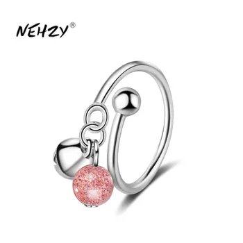 NEHZY със сребърно покритие, нови дамски модни бижута, висококачествен цветен агатовый топка, кубичен цирконий, ring-звънец, Регулируема според размера на пръстен