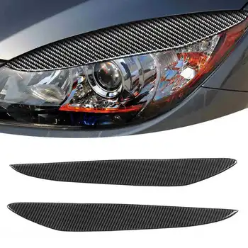 2 бр., капак за веждите и клепачите, износостойкая, подходящ за Mazda 3 2010 2011 2012 2013, външна декорация, изработени от въглеродни влакна 