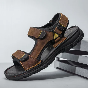 Мъжки маркови окото сандали с отворена шнур, мъжки летни освежаващи маратонки на платформа, мъжки модни плажни обувки Sandalias 38-48