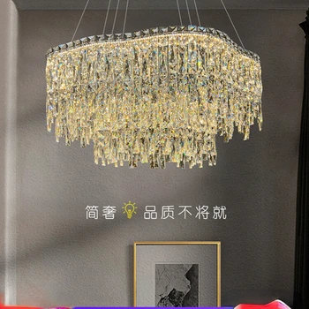 Нова лампа, луксозни кристални лампи, полилеи за всекидневната, модерен минималистичен лампа за коридора, италиански лампа за хранене