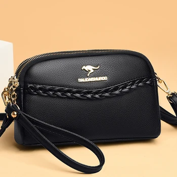 3 Слой чанта през рамо за жени 2022 Тенденция на Висококачествени Чанти от изкуствена кожа, чанти, луксозна дизайнерска дамска чанта през рамо