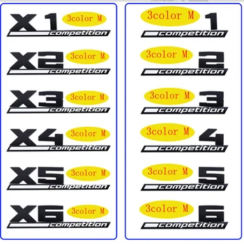 Емблема с писмото номер за багажника X1 X2 X5, Икона с името на модела, стикер за ремонт на автомобили, матово черно, лъскаво черен