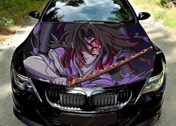 Kokushibo Аниме Demon Slayer Обвивка За Капака На Автомобила Цветна Vinyl Стикер Стикер На Камион Графична Стикер На Предния Капак На Потребителски Етикети За Украса На Колата