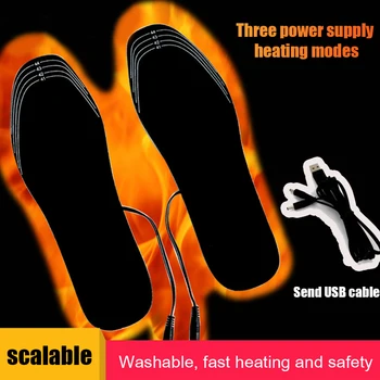 1-15 двойки USB-стелки с електрически нагревател, согревающих краката, миещи спортни стелки на мъжки обувки, термоподушечки за обувки, мат Унисекс