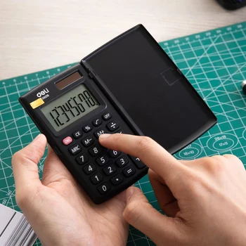 Преносим калкулатор за Деликатеси, джобен Мини-Малко Пластмаса Батерия 8 цифри, Слънчева Двойна Мощност с Капак